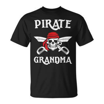 Pirate Grandma Funny Halloween Skull Adult Gift Unisex T-Shirt | Mazezy