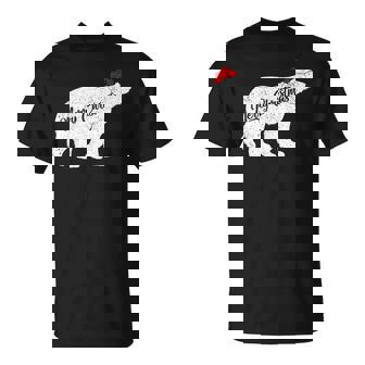 Polar Bear Animal Lover Xmas Santa Hat Polar Bear Christmas T-shirt - Thegiftio