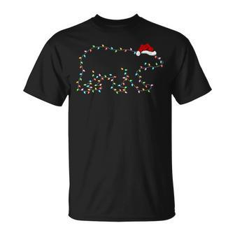 Polar Bear Xmas Lighting Santa Hat Polar Bear Christmas T-shirt - Seseable