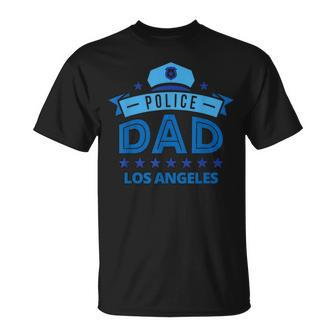 Police Dad Los Angeles California Gift For Father Unisex T-Shirt | Mazezy