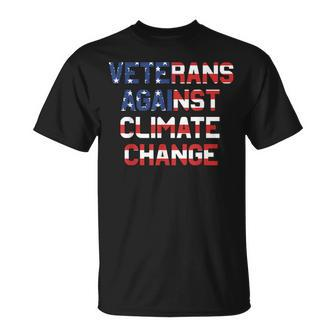 Political Veterans Against Climate Change W Us Flag T-shirt - Seseable