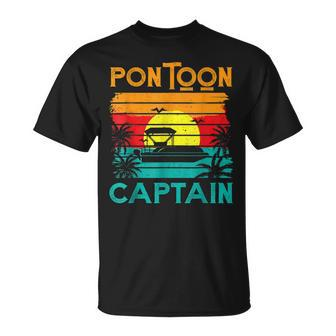 Pontoon Captain Retro Vintage Style Pontoon Boat T-Shirt - Seseable