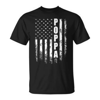 Poppa American Usa Flag Poppa Cooler Fathers Day Unisex T-Shirt | Mazezy