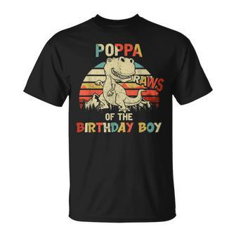 Poppa Of The Birthday Boy Dinosaur Rawr Trex Unisex T-Shirt | Mazezy UK