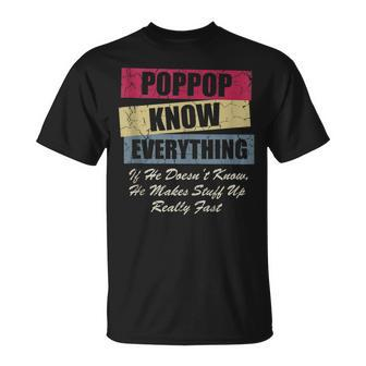 Poppop Knows Everything If He Doesnt Know Fathers Day T-shirt - Thegiftio UK