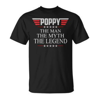 Mens Poppy The Man The Myth The Legend V2 Poppy T-shirt - Seseable