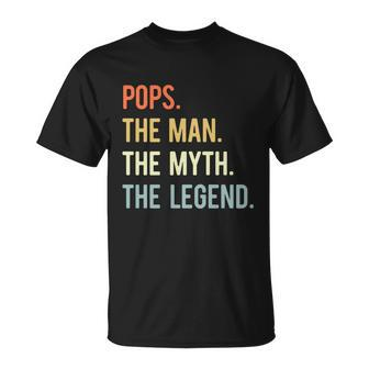 Pops The Man The Myth The Legend Retro Vintage Unisex T-Shirt - Monsterry DE