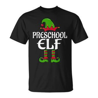 Preschool Elf Teacher Matching Family Christmas Pajama T-shirt - Seseable