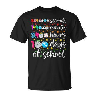 Preschool Teachers 100 Days Of School Hours Minutes T-Shirt - Seseable
