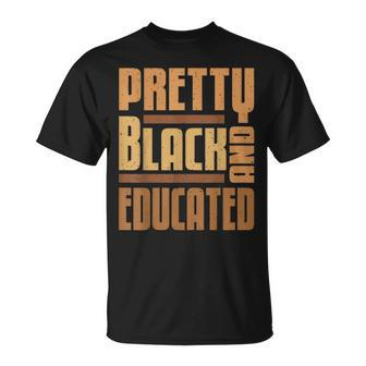Pretty Black And Educated African Women Black History Month V9 T-Shirt - Seseable