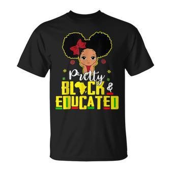 Pretty Black And Educated I Am The Strong African Queen Girl V2 T-Shirt - Seseable