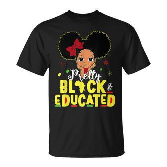 Pretty Black And Educated I Am The Strong African Queen Girl V6 T-Shirt - Seseable