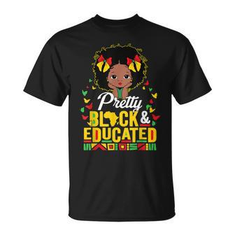 Pretty Black And Educated I Am The Strong African Queen V6 T-Shirt - Seseable