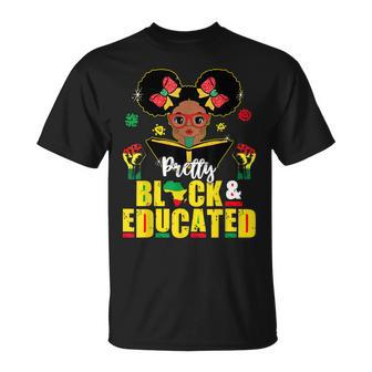 Pretty Black And Educated I Am The Strong African Queen V8 T-Shirt - Seseable