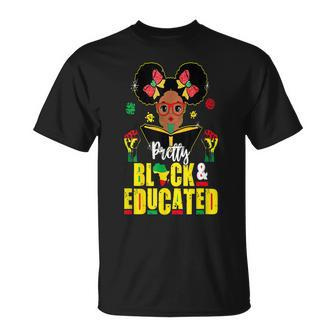 Pretty Black And Educated I Am The Strong African Queen V9 T-Shirt - Seseable