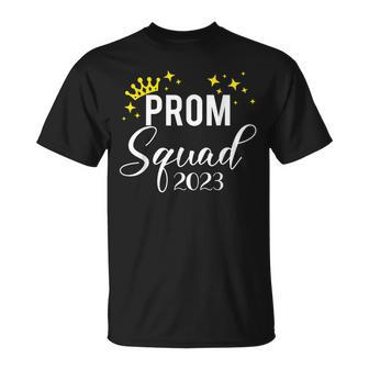 Prom Squad Senior 2023 Prom Graduation Matching Party Unisex T-Shirt | Mazezy
