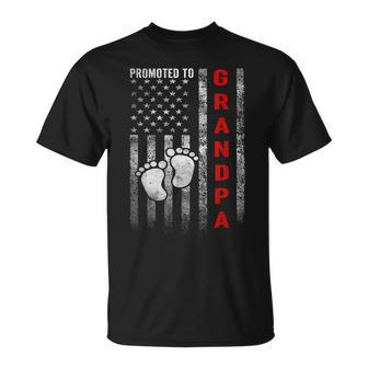 Promoted To Grandpa 2023 American Flag New Grandpa T-Shirt - Seseable