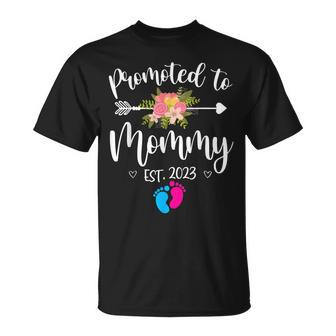 Promoted To Mommy Est 2023 Mom Pregnancy Announcement T-Shirt - Seseable