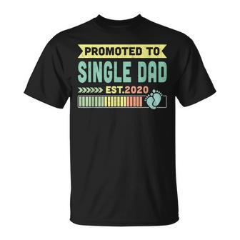 Promoted To Single Dad Est 2020 Vintage Christmas T-Shirt - Seseable
