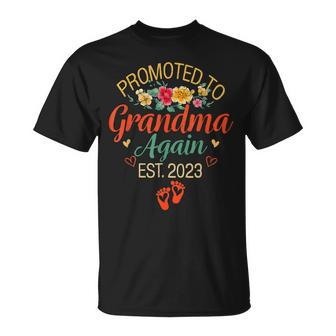 Promoted To Grandma Again Est 2023 Soon To Be Grandma Unisex T-Shirt | Mazezy