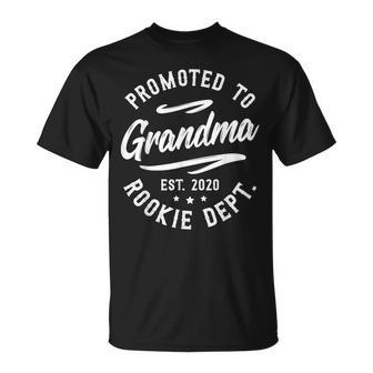 Promoted To Grandma Est 2020 Rookie Dept Mom Surprise Gift Unisex T-Shirt | Mazezy