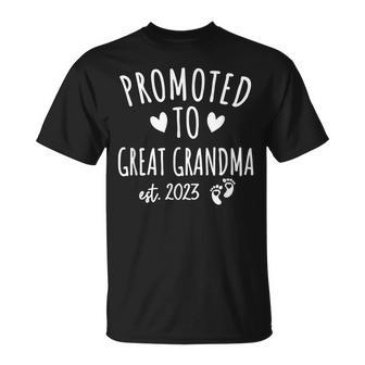 Promoted To Great Grandma Est 2023 Future Great Grandma Unisex T-Shirt | Mazezy
