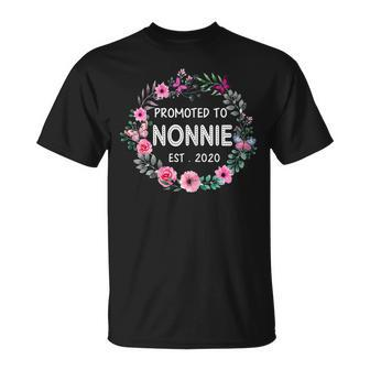 Promoted To Nonnie Est 2020 Mother Day New Grandma Gifts Gift For Womens Unisex T-Shirt | Mazezy