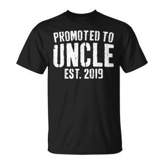 Promoted To Uncle 2019 Soon To Be Uncle Gift Gift For Mens Unisex T-Shirt | Mazezy UK
