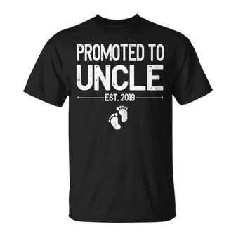Promoted To Uncle Est 2019 Shirt First Time New Fathers Day Unisex T-Shirt | Mazezy