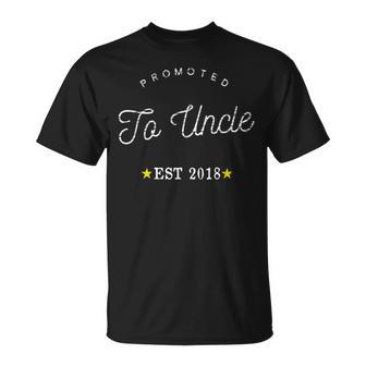 Promoted To Uncle New Baby To Be Expecting Pop Retro Unisex T-Shirt | Mazezy