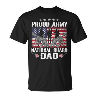 Proud Army National Guard Dad Usa Flag Military For 4Th July Unisex T-Shirt