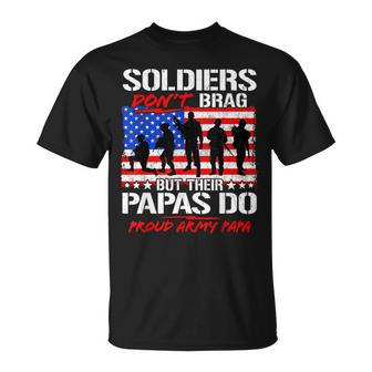 Mens Proud Army Papa Soldiers Dont Brag Military Grandpa T-Shirt - Seseable