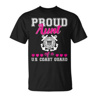 Proud Aunt Of A Us Coast Guard Military Family 4Th Of July Gift For Womens Unisex T-Shirt | Mazezy UK