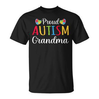 Proud Autism Grandma Puzzle Heart Family Autism Awareness Gift For Womens Unisex T-Shirt | Mazezy