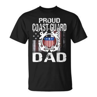 Proud Coast Guard Dad Us Coast Guard Veteran Military Unisex T-Shirt | Mazezy