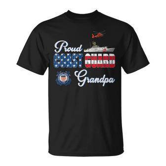 Proud Coast Guard Grandpa Us Military Fathers Day Men T-Shirt - Seseable