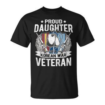 Proud Daughter Of A Korean War Veteran Dog Tag Military T-shirt - Seseable