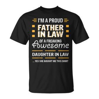 Proud Father In Law Gift From An Awesome Daughter In Law Unisex T-Shirt | Mazezy