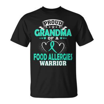 Proud Grandma Of A Food Allergies Warrior Unisex T-Shirt | Mazezy