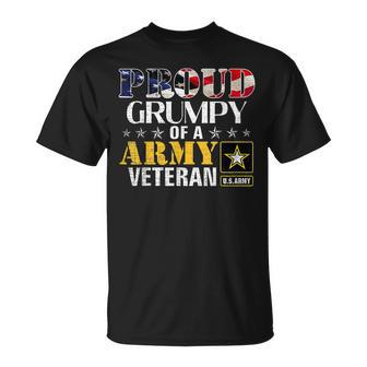 Proud Grumpy Of A Army Veteran American Flag Military Gift Unisex T-Shirt | Mazezy DE