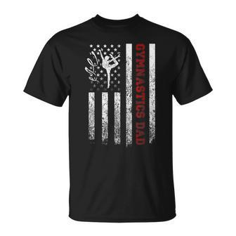 Proud Gymnastics Dad American Flag Cool Usa Patriotic T-shirt - Thegiftio UK