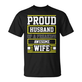 Proud Husband Of A Freaking Awesome Wife Car T-shirt - Thegiftio UK