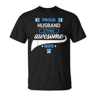 Proud Husband Of A Freaking Awesome Wife Cooking T-shirt - Thegiftio UK