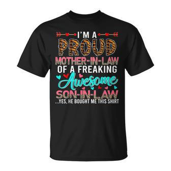 Proud Mother In Law Of A Freaking Awesome Son In Law T-shirt - Thegiftio UK