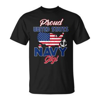 Proud Navy Gigi Us Flag Family S Army MilitaryT-shirt - Seseable