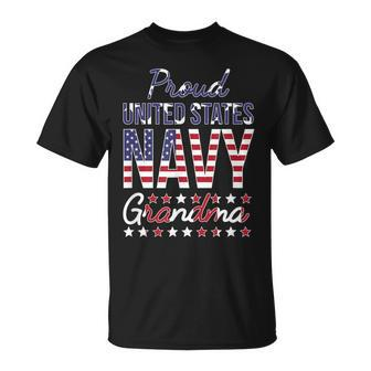 Proud Navy Grandma Us Flag Family Unisex T-Shirt | Mazezy