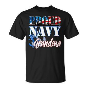 Proud Navy Grandma Usa Military Patriotic Gift Unisex T-Shirt | Mazezy