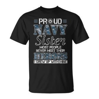 Proud Navy Sister Us Military Family Unisex T-Shirt | Mazezy