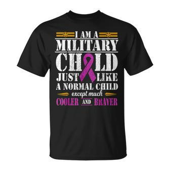 Proud Patriotic Military Brat Military Child Month Purple Up Unisex T-Shirt | Mazezy