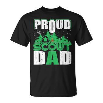Proud Scout Dad Cub Camping Boy Hiking Scouting Den Leader T-shirt - Seseable